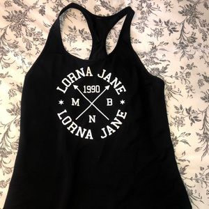 Black Loose Lorna Jane Racerback Tank- Size Med
